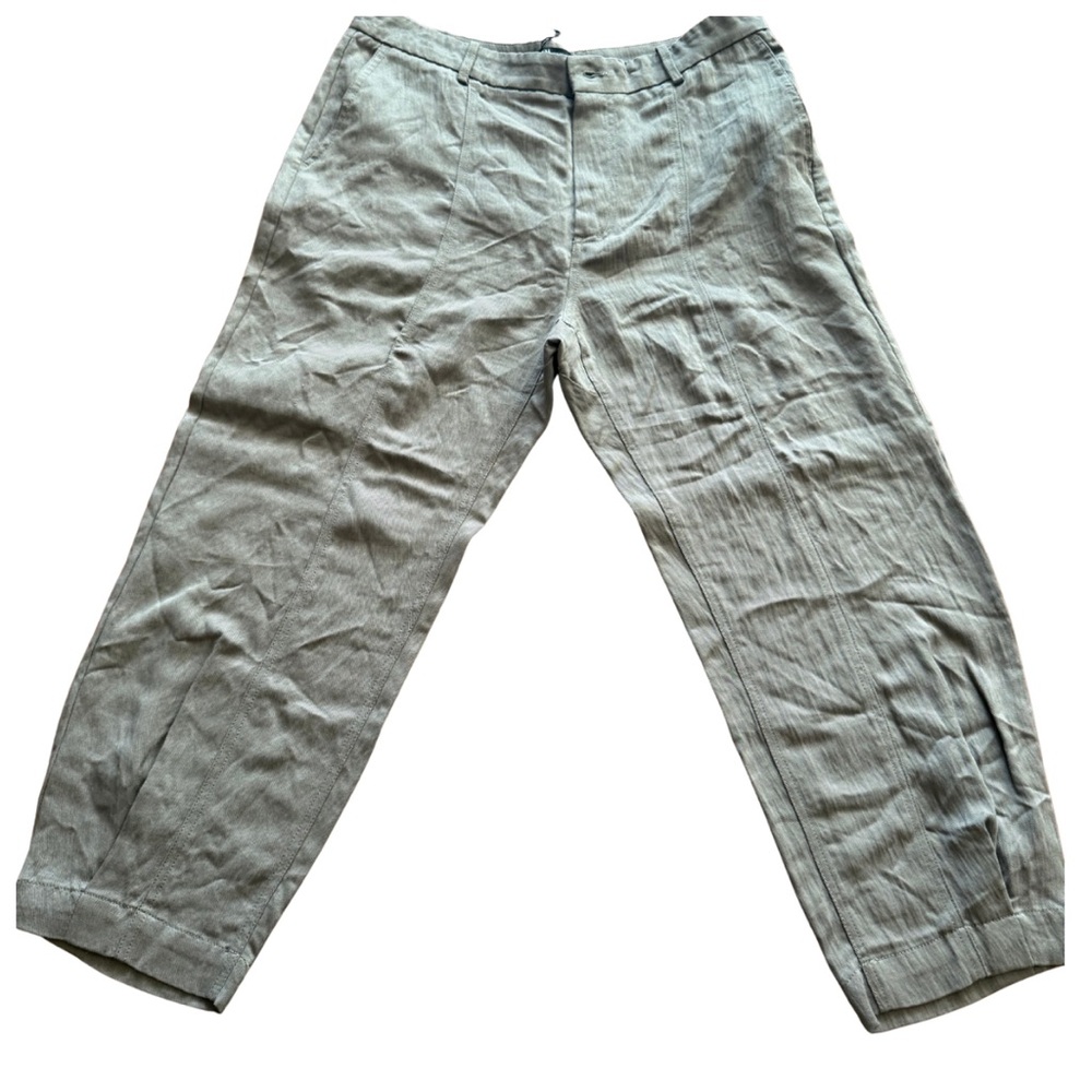 Zara Olive Green Cropped Trousers – Size L – NWOT
